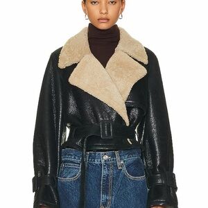 Nour Hammour Hatti Shearling Leather Jacket Coat